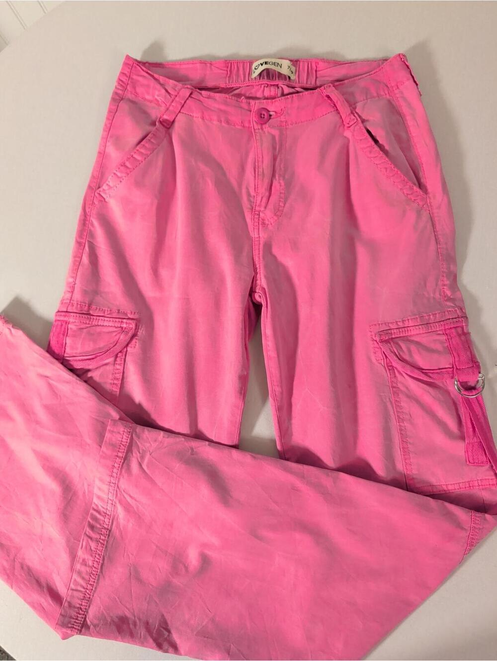 LOVEGEN Pink Y2K Cargo Pants with Pockets Size 7